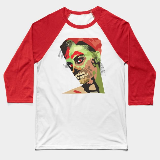 Zombie girl Baseball T-Shirt by Artsecrets collection